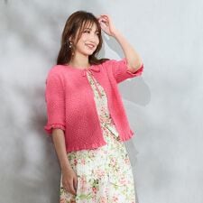ふくれジャカードニットカーディガン