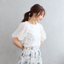 【接触冷感/手洗い可】ボリューム袖カットソー