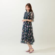 フラワープリントワンピース