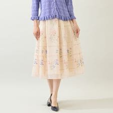 【セットアップ対応】パネル風刺繍スカート