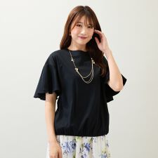 【接触冷感/綿100/手洗いOK】フレアスリーブカットソー