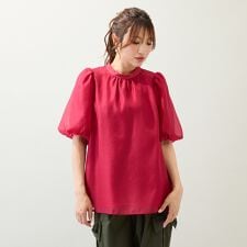 【手洗いOK】バルーン袖ブラウス