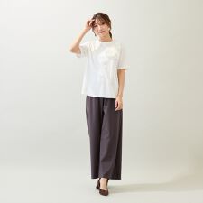 【接触冷感/UVカット/抗菌/防臭】イージーワイドパンツ