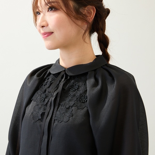 ローズティアラ ブラウス ネックレス バックリボン 袖ボリューム 美品 ゆったり Rose Tiara / ローズティアラ （レディース） シャツ・ブラウス