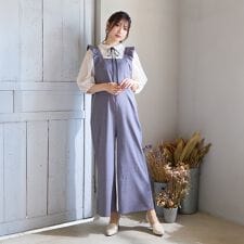 【手洗いOK】フリルサロペット