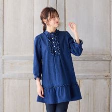 【伸縮性◎】ライトオンスデニムチュニック