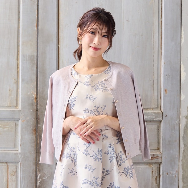 【極美品】Rose Tiara　刺繍ティアードブラウス　ホワイト　46 3xl フラワー刺繍ニットカーディガン | ローズティアラ(Rose Tiara