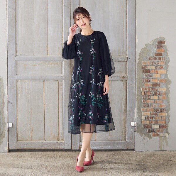 結婚式 パーティ ブラックワンピース　 ♡ローズティアラ　美品 楽天市場】結婚式ドレス ロング パーティードレス セレブ 結婚式