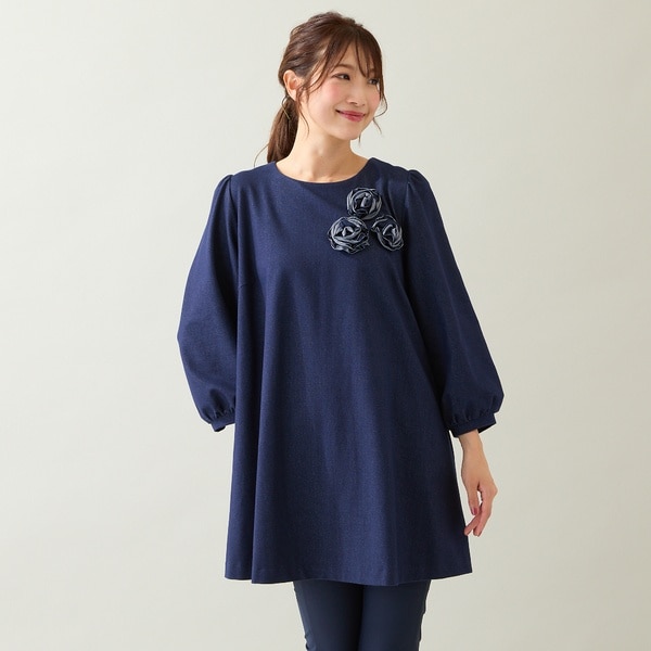 ローズティアラ プリーツブラウス チュニック フォーマル 大人可愛い 美品 4L ローズティアラ プリーツブラウス チュニック フォーマル 大人
