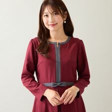 ローズティアラ(Rose Tiara)の【美シルエット】【イージーケア/UVカット】シフォンプリーツ切替ワンピース