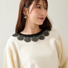 ローズティアラ(Rose Tiara)の【前後2WAY】レースニットプルオーバー