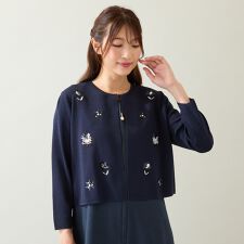 【人気デザイン】フラワースパンコール刺繍カーディガン