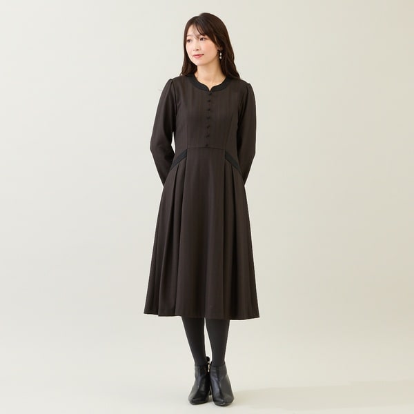 【タグ付き✨】ローズティアラ　46 コクーンワンピース　2way　ドット　襟 タグ付き✨】ローズティアラ 46 コクーンワンピース 2way ドット 襟