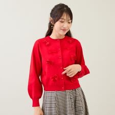 ローズティアラ(Rose Tiara)のリボンニットカーディガン