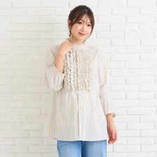 【シワになりにくい】フリルブラウス