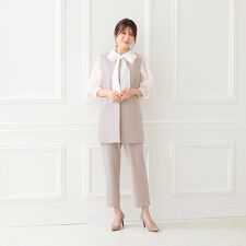 【セットアップ対応】【イージーケア】ストレッチツイルジレ