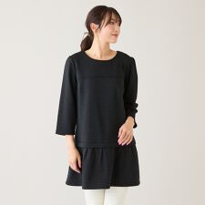 綿100％】スズラン刺繍バックティアードチュニック 