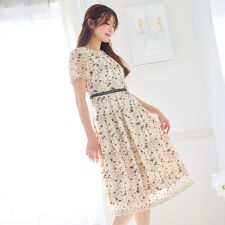 チュール刺繍ワンピース