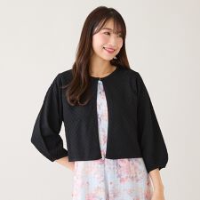 透かし編みニットジャカードカーディガン