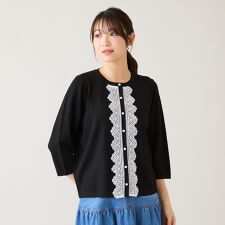 レーストリミングニットカーディガン