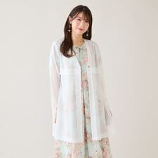 【セットアップ対応】シアーロングカーディガン