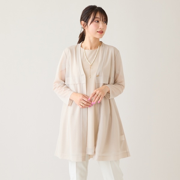 【セットアップ対応】シアーロングカーディガン