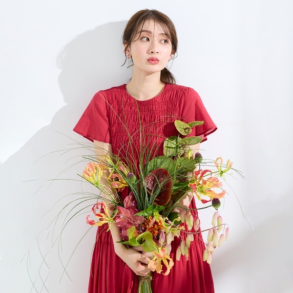 マキシ丈シャーリングワンピース | ローズティアラ(Rose Tiara