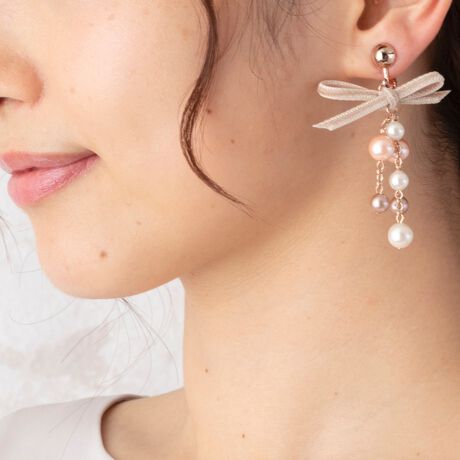 リボンパールイヤリング ローズティアラ Rose Tiara ファッション通販 マルイウェブチャネル