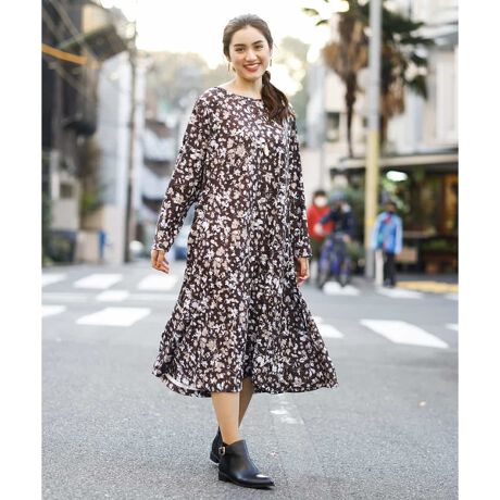 大きいサイズ 洗える フラワープリントワンピース エウルキューブ Eur3 Olecm090 ファッション通販 マルイウェブチャネル