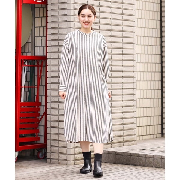 大きいサイズ】ケーブル切替えハイネックニットワンピース | エムビー