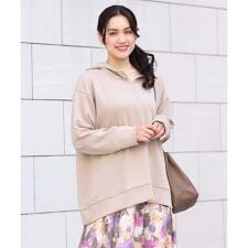 【大きいサイズ/a.v.v×eur3】ジップフーディートップス