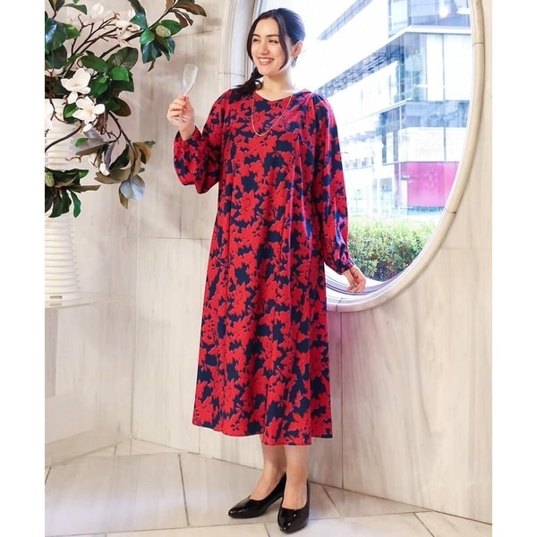 LACOUPE - ラクープ  ストライプ フラワースムースチュニック ストライプ フラワースムースワンピース | ラ・クープ(LACOUPE