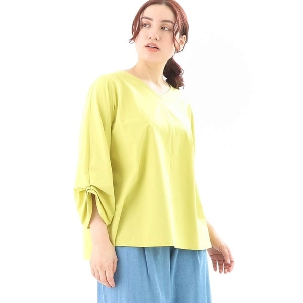 【大きいサイズ】袖タックカットソー