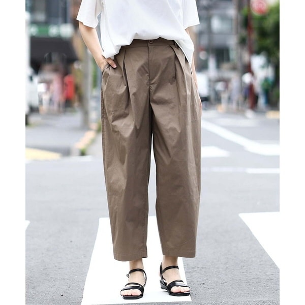 エスプラス ブラウン サイドストライプパンツ