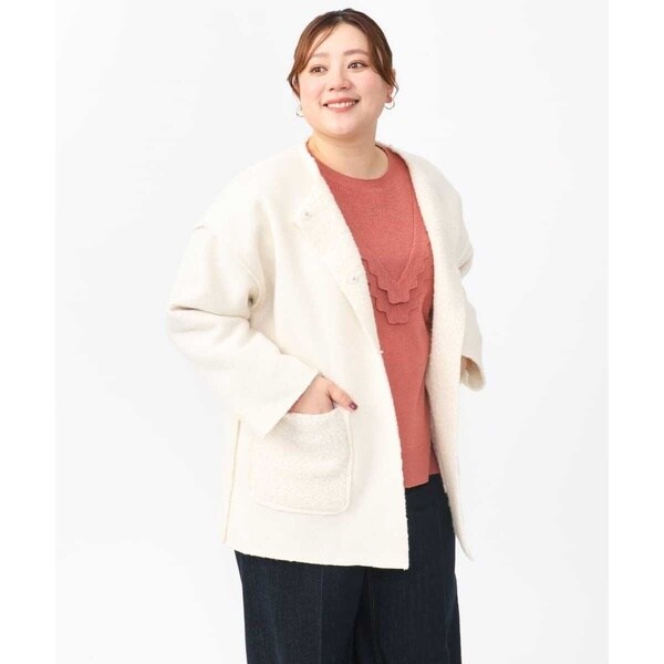 美品 ジェイプレス　ブークレツイード　ダウンライナー　チェスターコート 美品 ジェイプレスブークレツイードダウンライナーチェスターコート