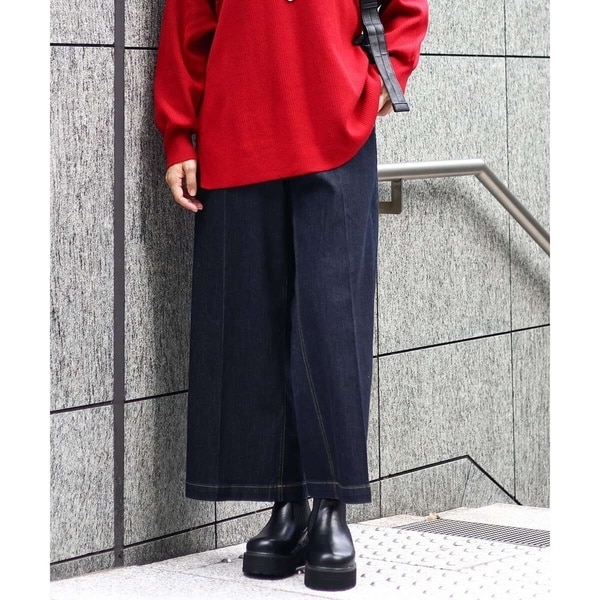 ストレートワイドデニムパンツ✨エウルキューブ 大きいサイズ】ワイドデニムパンツ | エウルキューブ(eur3