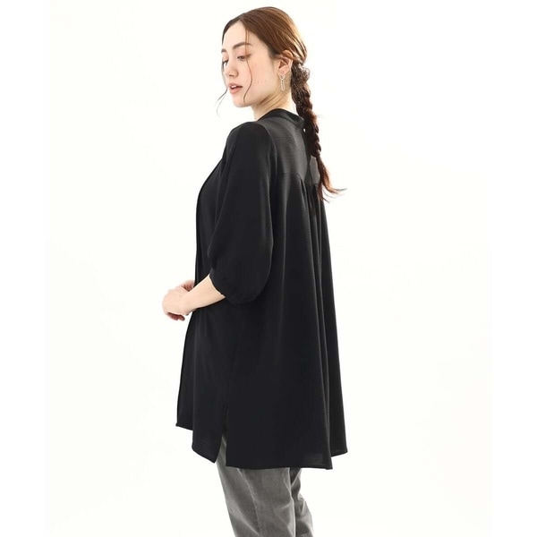 極美品 パフスリーブドット半袖チュニック ローズティアラ