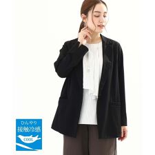 エウルキューブ(eur3)の【大きいサイズ/11号サイズあり/接冷感触】ストレッチカルゼテーラードジャケット