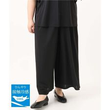 【大きいサイズ/セットアップ対応】接触冷感ジャージーワイドパンツ