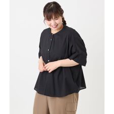 【大きいサイズ】キャンブリックバック刺繍ブラウス