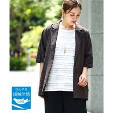 【大きいサイズ/接触冷感】シアーハーフスリーブジャケット