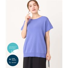 【大きいサイズ/接触冷感】フレンチスリーブサマーニット