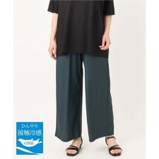 【大きいサイズ/接触冷感】ナイロンストレッチワイドパンツ