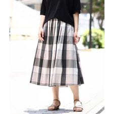 【大きいサイズ/a.v.v×eur3】ビックチェックタフタスカート