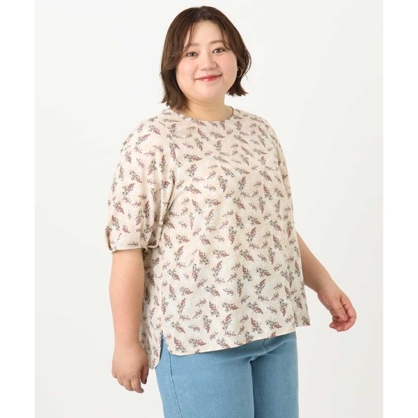 ブラウス シャツ 「NARACAMICIE」タイルフウプリントサイドリボンチュニック レディース NARACAMICIE ブラウス シャツ 「NARACAMICIE」タイルフウ