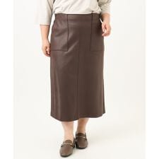 【大きいサイズ】フェイクレザータイトスカート