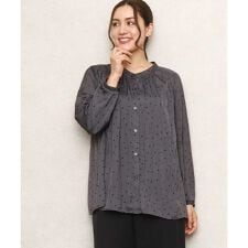 【大きいサイズ】サテンドットブラウス