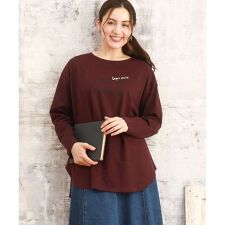 【大きいサイズ】裾ラウンドロゴTシャツ