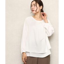 【大きいサイズ/11号サイズあり】ストレッチツイルブラウス