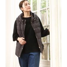 【大きいサイズ】フーディー風ダウンベスト